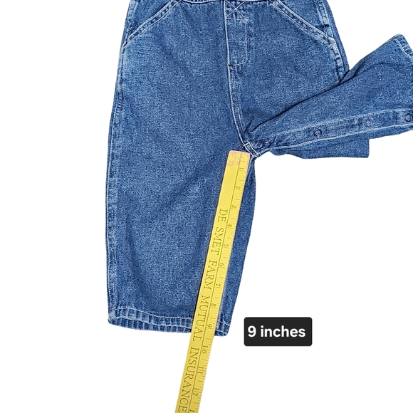 KEY Denim Overalls 12 Months Baby Boy Blue Farmcore Blue Collar Country Western - Picture 11 of 12